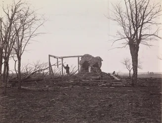 Ruinas de la casa de la Sra. Henry, campo de batalla de Bull Run, marzo de 1862