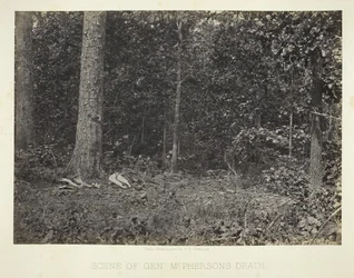 Escena de la muerte del General McPherson, 1864-66