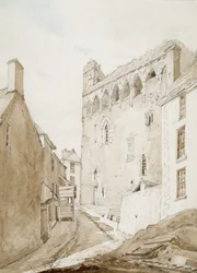 Castillo de Swansea (acuarela y lápiz sobre papel)