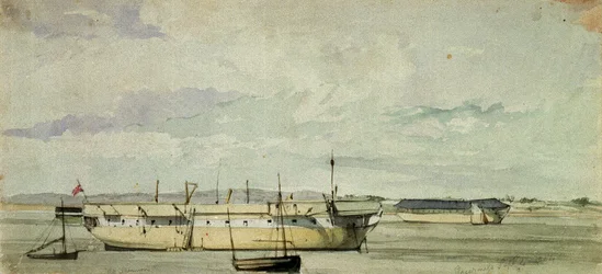 El "Shannon" como armatoste en Sheerness, 4 de septiembre de 1844