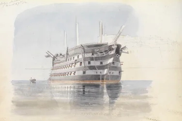 Trafalgar" bajo el Upper Barracca, Malta, 27 de marzo de 1852