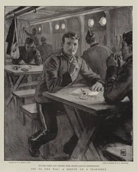 Rumbo a la guerra, un boceto en un transporte