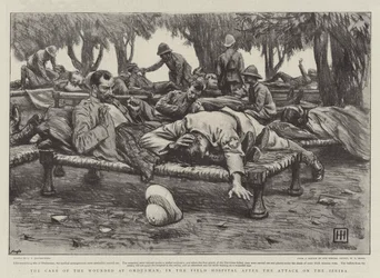 El cuidado de los heridos en Omdurman, en el hospital de campaña después del ataque a la Zeriba