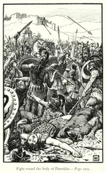 La Ilíada: Lucha alrededor del cuerpo de Patroclo