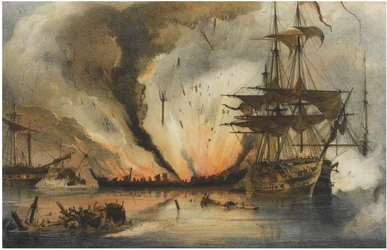 La Batalla Naval de Navarino el 20 de octubre de 1827