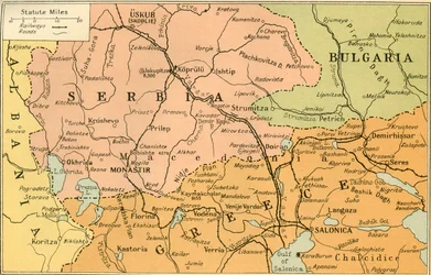 Mapa del Frente de Salónica, 1919