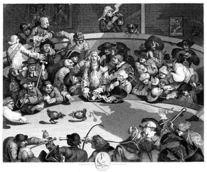 El reñidero de gallos, hacia 1840
