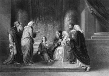 Lo encontraron en el templo, sentado en medio de los doctores, c1840
