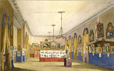 Una exposición en el Ayuntamiento Viejo, Oxford, 1854