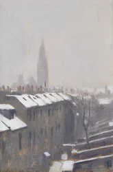 Calle Duke Bajo la Nieve, Edimburgo, 1870