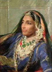 Retrato de Rani Jindan Singh, en un sari indio