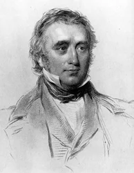 Thomas Babington Macaulay, a la edad de 49 años. grabado por William Holl, c.1850s
