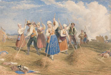 Henificadores en un campo