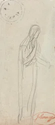 Una figura femenina de pie