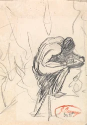 Figura de pie, con una rodilla doblada