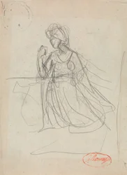 Mujer arrodillada