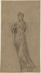 Estudio de retrato de una mujer de pie