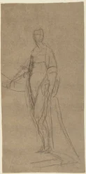 Estudio de retrato de una mujer de pie