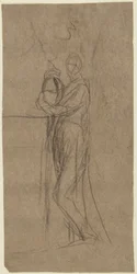 Estudio de retrato de una mujer de pie