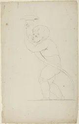 Putto con una antorcha en la mano