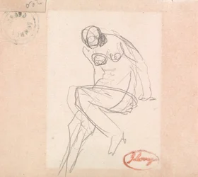 Desnudo femenino sentado, probablemente para "Susana y los ancianos"
