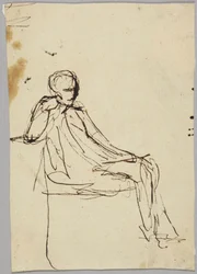Figura masculina sentada, estudio de retrato