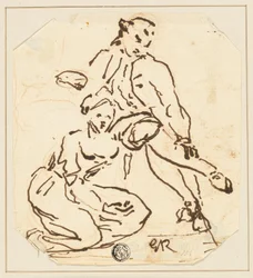 Hombre y mujer sentados