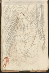 Desnudo sentado