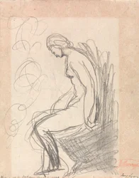 Mujer desnuda sentada