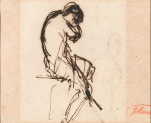 Mujer sentada, con un ligero drapeado