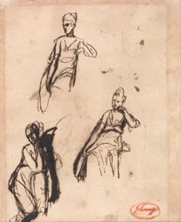 Mujer sentada: Tres posturas