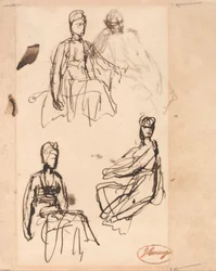 Mujer sentada: Tres estudios