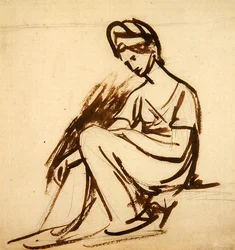 Estudio para un retrato de una dama, sentada