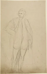 Estudio para un retrato de cuerpo entero de un hombre con túnica