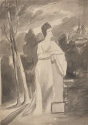 Mujer en una columna