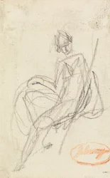 Estudio de una mujer sentada