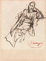 Estudio de una mujer sentada