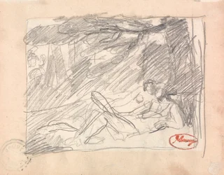 Dos amantes en un paisaje