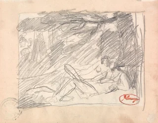 Dos amantes en un paisaje
