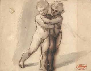 Dos niños desnudos