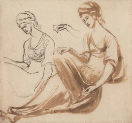 Estudios de una mujer sentada
