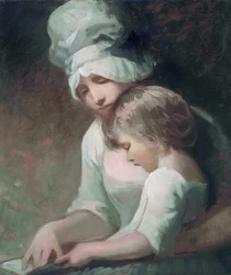 Una madre y su hijo leyendo