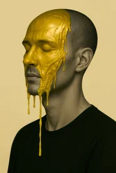 Golden Static, 2025 (acrílico sobre lienzo)