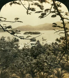 Una vista de Samarai, Nueva Guinea Británica, c1909