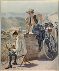 Pareja en el sur de Francia, siglo XX (ilustración)