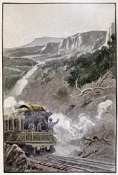 Era tan hermoso como el Parque Nacional de Wyoming (página 285) en “El Testamento de un Excéntrico” por Jules Verne