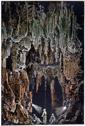 Las lámparas estaban colgadas en una protuberancia de lava en "Viaje al Centro de la Tierra" de Jules Verne