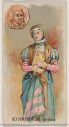 Día de la Reforma, Alemania, de la serie de vacaciones N80 para cigarrillos marca Duke, 1890