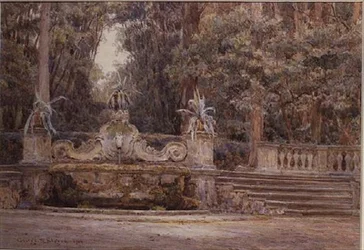 En el bosque, Villa Corsini, Florencia