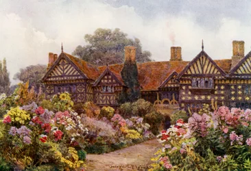 Speke Hall, Lancashire (litografía en color)
